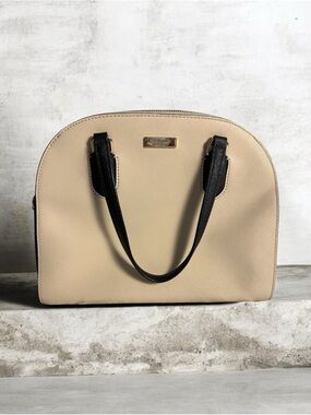 Kate Spade New York Cream Black Dome Satchel Handbag